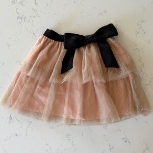 Love Shack Fancy Pink and Black sparkly Tulle Skirt with Bow size 10
